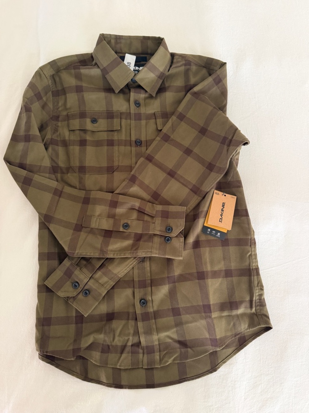 Dakine Olive and Brown Plaid Button-Down Shirt